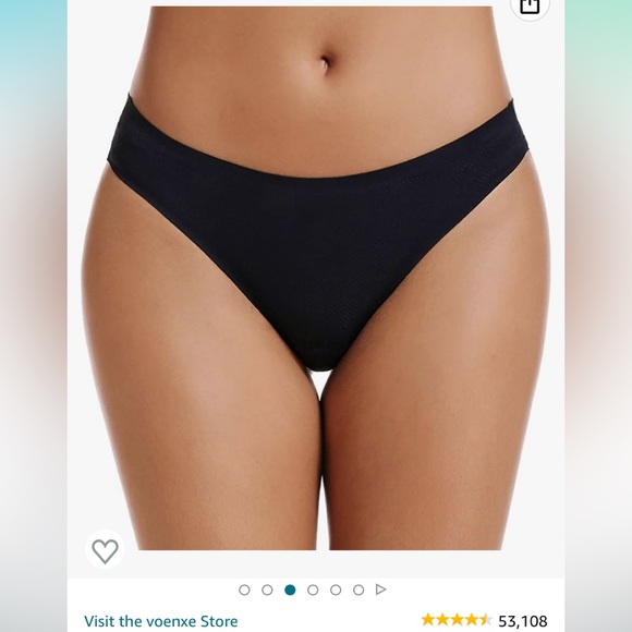 ‼️5 for $25‼️ VOENXE Seamless Thongs No Show Thong Underwear Woman 5-Pack Small - Picture 4 of 8